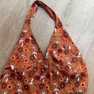 Floral ROMWE Orange Women's top halter